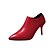 cheap Women&#039;s Boots-Women&#039;s Stiletto Heel Boots PU(Polyurethane) Spring / Fall Comfort Boots Stiletto Heel Pointed Toe Black / Red