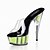 billige Sandaler til kvinder-Dame Sandaler Stilethæle Kigge Tå Formelle sko Formelt Fest / aften Krystal Blomst Blonde PVC Sommer Hvid / Grøn