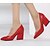 cheap Women&#039;s Heels-Women&#039;s Heels Casual Summer Comfort Basic Pump Leather PU Black Red
