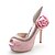 baratos Sapatos de Noiva-Mulheres Sapatos De Casamento Casamento Festas &amp; Noite Verão Pedrarias Flor de Cetim Salto Agulha Peep Toe Sapatos formais Tule Branco Marfim Rosa claro