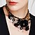 cheap Necklaces-Women&#039;s Crystal Pendant Necklace Plaited Wrap Flower Statement Ladies Fashion Vintage Synthetic Gemstones Crystal Resin White Black Purple Dark Red Blue Necklace Jewelry For Party Special Occasion