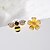 cheap Earrings-Women&#039;s Synthetic Diamond Stud Earrings Mismatch Earrings Mismatched Flower Bee Ladies Classic Fashion Earrings Jewelry Light Yellow For Gift Daily Evening Party Date