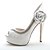 cheap Wedding Shoes-Women&#039;s Wedding Shoes Wedding Party &amp; Evening Summer Rhinestone Satin Flower Stiletto Heel Peep Toe Formal Shoes Tulle White Ivory Pink