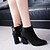 cheap Women&#039;s Boots-Women&#039;s Block Heel Boots Suede Fall Combat Boots Boots Chunky Heel Pointed Toe Bowknot Black / Yellow