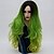 halpa Räätälöidyt peruukit-cosplay puku peruukki synteettinen peruukki luonnollinen aalto luonnollinen aalto peruukki vihreä pitkä vihreä synteettiset hiukset naisten ombre hiukset vihreä