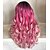 cheap Premium Synthetic Lace Wigs-Synthetic Lace Front Wig Wavy Kardashian Style Lace Front Wig Pink Pink+Red Synthetic Hair Women&#039;s Natural Hairline Pink Wig Long Uniwigs