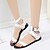 cheap Women&#039;s Sandals-Women&#039;s Sandals Casual Summer Rivet Flat Heel Round Toe Slingback Walking PU Black White