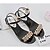 billige Sandaler til kvinder-Dame Sandaler Krystal Sandaler Flade sandaler Bjergkrystal Lave hæle Åben Tå Komfort Gang PU Sommer Sort Sølv Guld