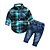 cheap Sets-Toddler Boys&#039; Check Plaid Long Sleeve Clothing Set Blue