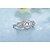 billige Ringe-Dame Band Ring Kvadratisk Zirconium Sølv Platin Belagt Simuleret diamant Rund Elegant Mode Bryllup Ceremoni Smykker / Forlovelse