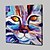 olcso Absztrakt festmények-Hang festett olajfestmény Kézzel festett - Állatok Absztrakt Modern Anélkül, belső keret / Hengerelt vászon