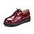 cheap Women&#039;s Oxfords-Women&#039;s Oxfords Wedge Heel Round Toe Lace-up Patent Leather Formal Shoes Spring / Fall Black / Red