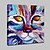 olcso Absztrakt festmények-Hang festett olajfestmény Kézzel festett - Állatok Absztrakt Modern Anélkül, belső keret / Hengerelt vászon