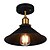 abordables Plafonniers-Diameter 26cm Industrial Ceiling Light Semi Flush Vintage Metal 1-Light Ceiling Lamp Dining Room Kitchen Light Fixture