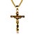 cheap Religious Jewelry-Men&#039;s Pendant Necklace Cross Personalized Cross Fashion Hip-Hop Titanium Steel Metal Gold Silver Brown Necklace Jewelry For Party New Baby Gift Street Club