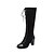 cheap Women&#039;s Boots-Women&#039;s Boots Knee High Boots Plus Size Chunky Heel Round Toe Vintage Ankle Strap Riding Boots Dress Zipper Lace-up Solid Colored Synthetic Nylon Leatherette Knee High Boots Winter Black / Green