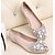 billige Flade sko til kvinder-Dame Fladsko Sommer Komfort Læder PU Sølv Lys pink Guld