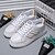 preiswerte Damen-Sneaker-Damen Sneakers Plattform Runde Zehe Komfort Sportlich Normal Draussen Schnürsenkel Tüll Leder Walking Sommer Rosa und Weiss / Schwarz / weiss / Weiß / Gelb