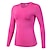 cheap Yoga Tops-Women&#039;s Compression Shirt Base Layer Cut Out Stripe Long Sleeve Sweatshirt Athletic Winter Lightweight Yoga Fitness Gym Workout Sportswear Activewear Solid Colored Light Red Fuchsia Fruit Green