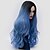 cheap Synthetic Trendy Wigs-Synthetic Wig Natural Wave Natural Wave Wig Long Blue Synthetic Hair Women&#039;s Ombre Hair Blue