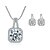 cheap Jewelry Sets-Women&#039;s Cubic Zirconia High End Crystal Stud Earrings Necklace Geometrical Luxury Fashion Cubic Zirconia Earrings Jewelry Silver For Wedding