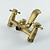 cheap Bathtub Faucets-Antique Brass Bathtub Faucet,Old Telephone Style Wall Mounted Two Handles Two Holes Bath Shower Mixer Taps with Hot and Cold Switch and Ceramic Valve