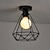 baratos Candeeiros de Teto-26 cm vintage 1-lights gaiola de metal preto loft lâmpada de teto montagem embutida sala de jantar cozinha luminária