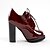 cheap Women&#039;s Boots-Women&#039;s Heels Casual Chunky Heel Round Toe Comfort PU Burgundy