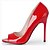 cheap Women&#039;s Heels-Women&#039;s Heels Wedding Dress Party &amp; Evening Stiletto Heel Peep Toe Novelty PU Black White Red