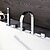 baratos Torneiras de Banheira-Torneira de Banheira - Moderna Cromado Banheira Romana Vãlvula Latão Bath Shower Mixer Taps / Três Handles cinco buracos