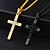 abordables Collier Homme-Collier Pendentif Collier dieu Homme Acier au titane Croix Personnalisé Mode Classique Hip-Hop Hip hop Noir Dorée Colliers Tendance Bijoux pour Soirée Naissance Plein Air Cadeau