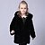 ieftine Îmbrăcăminte de exterior-Kids Girls&#039; Jacket &amp; Coat Long Sleeve Black Solid Colored Faux Fur