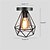 זול אורות תקרה-23 ס&quot;מ בציר 1-אורות כלוב מתכת שחורה מנורת תקרה לופט עם תאורה קבועה גופי תאורה למטבח בחדר האוכל