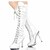 cheap Women&#039;s Boots-Women&#039;s Boots Sexy Boots Stiletto Heel Boots Pumps Round Toe Knee High Boots Fashion Boots Party &amp; Evening PU Lace-up Solid Colored Winter White Red Pink