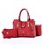 preiswerte Taschensets-Damen Taschen PU Bag Set Rüschen / Reißverschluss Grau / Purpur / Wein / Beutel Sets