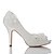 abordables Chaussures de mariée-Femme Sandales Mariage Habillé Soirée &amp; Evénement Eté Volants Appliques Talon Aiguille Bout ouvert Escarpin Basique Satin Ivoire