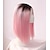 olcso Szintetikus, rögzíthető parókák-Szintetikus csipke front parókák Egyenes Egyenes Csipke eleje Paróka Pink Rövid Pink + Red Szintetikus haj Női Középen elválasztott frizura Ombre haj Pink Uniwigs