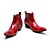 baratos Botas para Homem-Homens Fashion Boots Couro / Pele Outono / Inverno Botas Vermelho / Vinho / Festas &amp; Noite