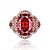 olcso Gyűrűk-Női Band Ring Szintetikus rubin Piros Rose Gold Luxus Elegáns Vintage Esküvő Ünnepség Ékszerek Virág / Eljegyzés