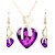 cheap Jewelry Sets-Women&#039;s Stud Earrings Necklace Heart Fashion Earrings Jewelry White / Black / Purple For Party