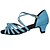 baratos Sapatos de Dança Latina-Mulheres Sapatos de Dança Sapatos de Dança Latina Salto Salto Baixo Personalizável Azul / Marron / Interior / Seda