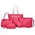 cheap Bag Sets-Women&#039;s Bags PU(Polyurethane) Bag Set 6 Pieces Purse Set Zipper Black / Red / Fuchsia / Bag Sets