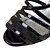 رخيصةأون أحذية لاتيني-نسائي أحذية رقص جلد خطاف-S صندل / كعب مشبك كعب مخصص مخصص أحذية الرقص أسود / متخصص