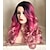 cheap Premium Synthetic Lace Wigs-Synthetic Lace Front Wig Wavy Kardashian Style Lace Front Wig Pink Pink+Red Synthetic Hair Women&#039;s Natural Hairline Pink Wig Long Uniwigs
