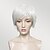 cheap Synthetic Trendy Wigs-Synthetic Wig Straight Straight Bob Wig Short White Synthetic Hair White