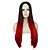 cheap Synthetic Trendy Wigs-Synthetic Wig Straight Kardashian Straight Wig Long Black / Red Synthetic Hair Women&#039;s Faux Locs Wig 100% kanekalon hair Ombre Hair Red Black StrongBeauty / Natural Hairline / Natural Hairline