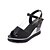 cheap Women&#039;s Sandals-Women&#039;s Sandals Summer Split Joint Wedge Heel Round Toe Walking PU Black White