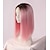 olcso Szintetikus, rögzíthető parókák-Szintetikus csipke front parókák Egyenes Egyenes Csipke eleje Paróka Pink Rövid Pink + Red Szintetikus haj Női Középen elválasztott frizura Ombre haj Pink Uniwigs