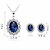 cheap Hair Jewelry-Women&#039;s Sapphire Synthetic Sapphire Jewelry Set Stud Earrings Pendant Necklace Solitaire Oval Cut Ladies Elegant Fashion European Plaited Cubic Zirconia Earrings Jewelry Blue For Wedding Party