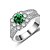 billige Ringe-Dame Band Ring Kvadratisk Zirconium Syntetisk Emerald Mørkegrøn Sølv Rund Elegant Vintage Mode Bryllup Ceremoni Smykker / Forlovelse / Valentine